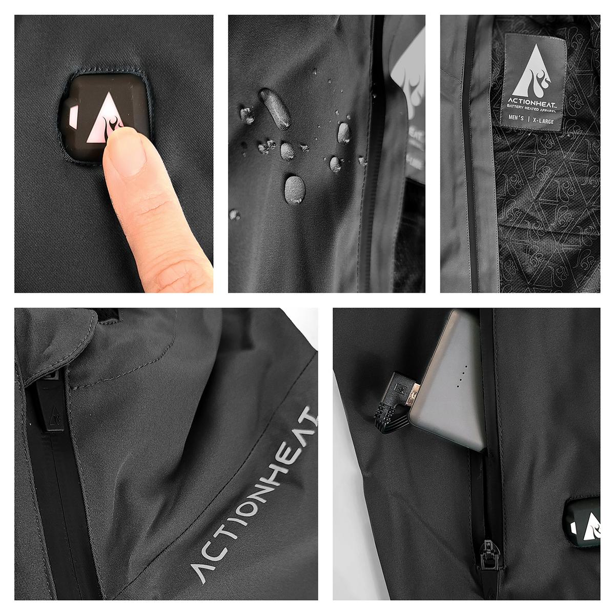 ActionHeat 5V Men's Battery Heated Rain Jacket - Full Set