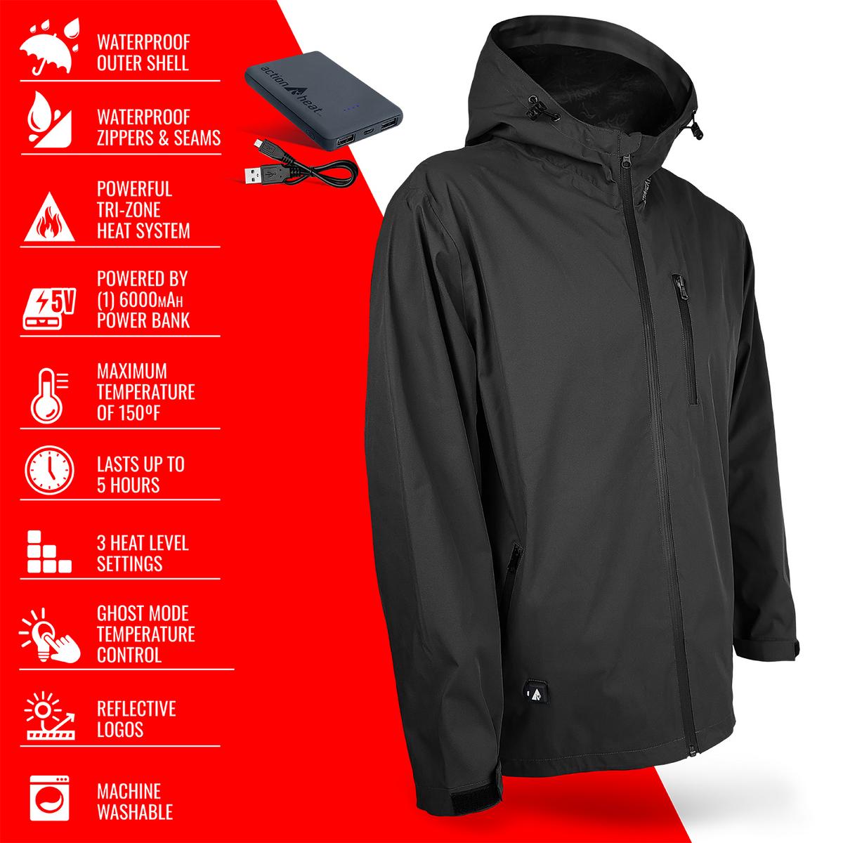 ActionHeat 5V Men's Battery Heated Rain Jacket - Info