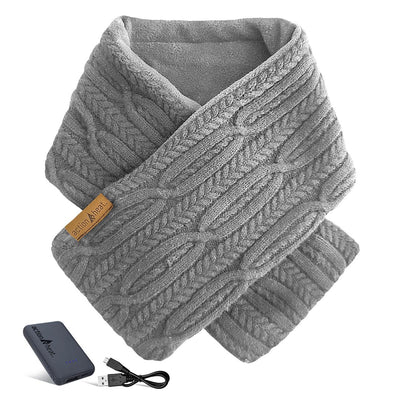 ActionHeat 5V Battery Heated Cable Knit Wrap Scarf - Full Set
