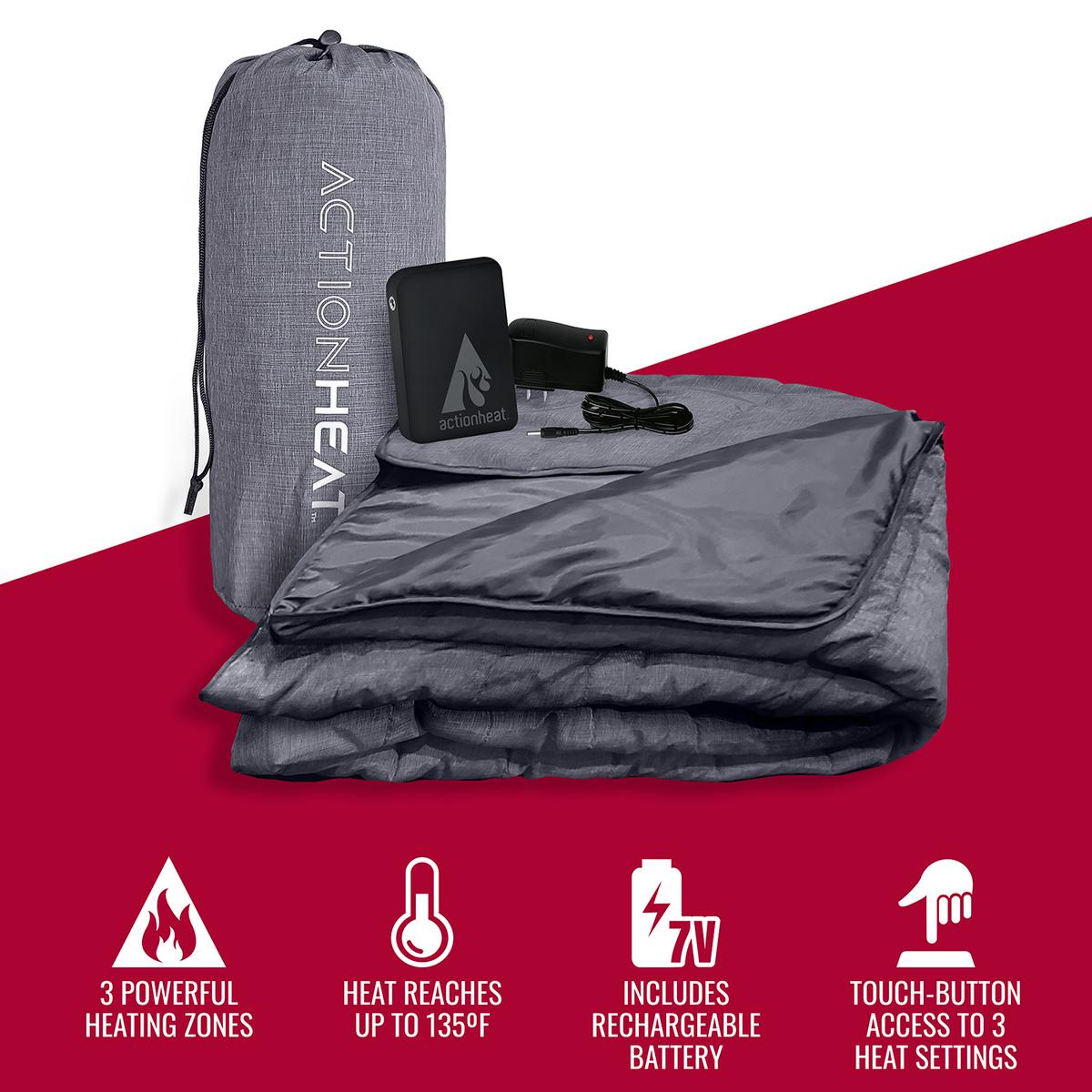 ActionHeat 7V Battery Heated Throw Blanket - Right