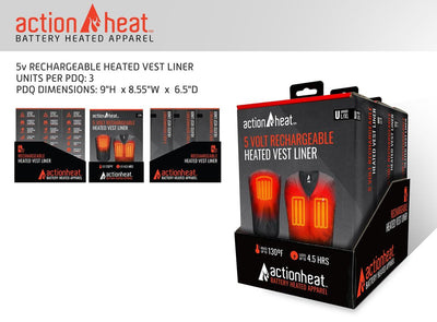 ActionHeat 5V Heated Vest Liner - L/XL - 3pk PDQ - Heated