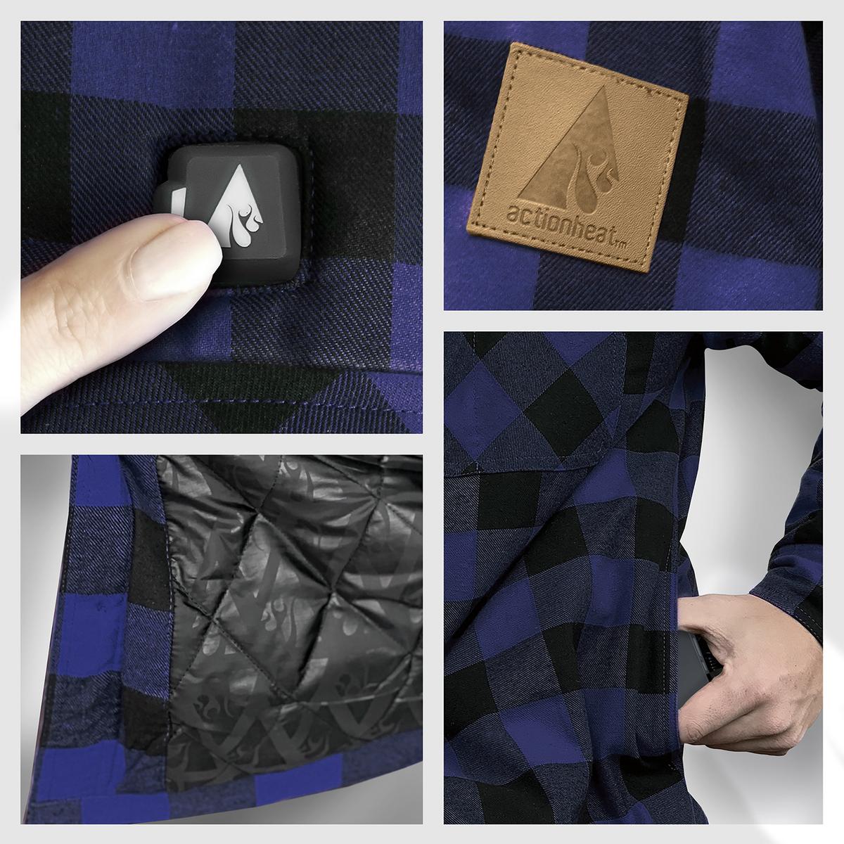 ActionHeat 5V Battery Heated Flannel Shirt - Right