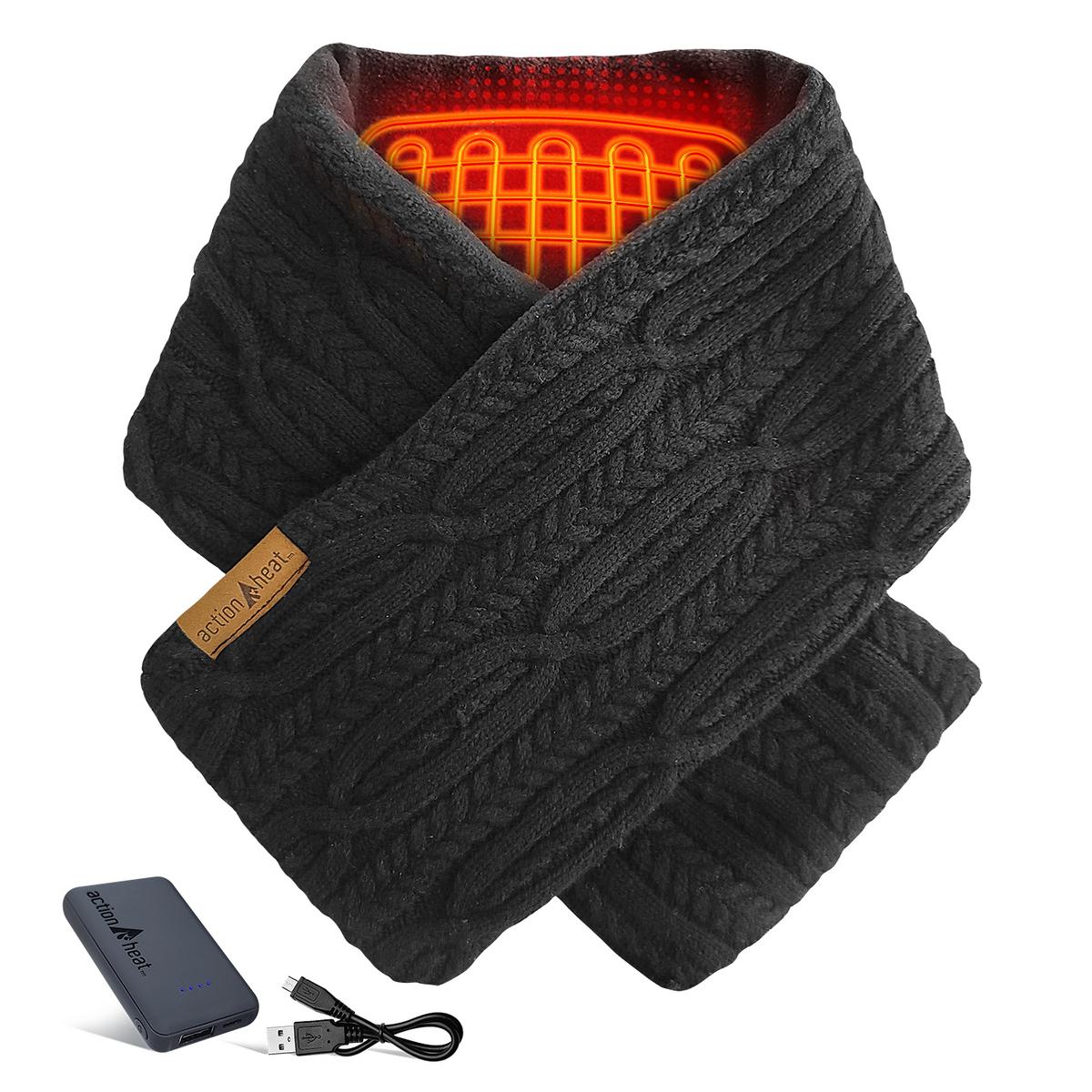 ActionHeat 5V Battery Heated Cable Knit Wrap Scarf - Right