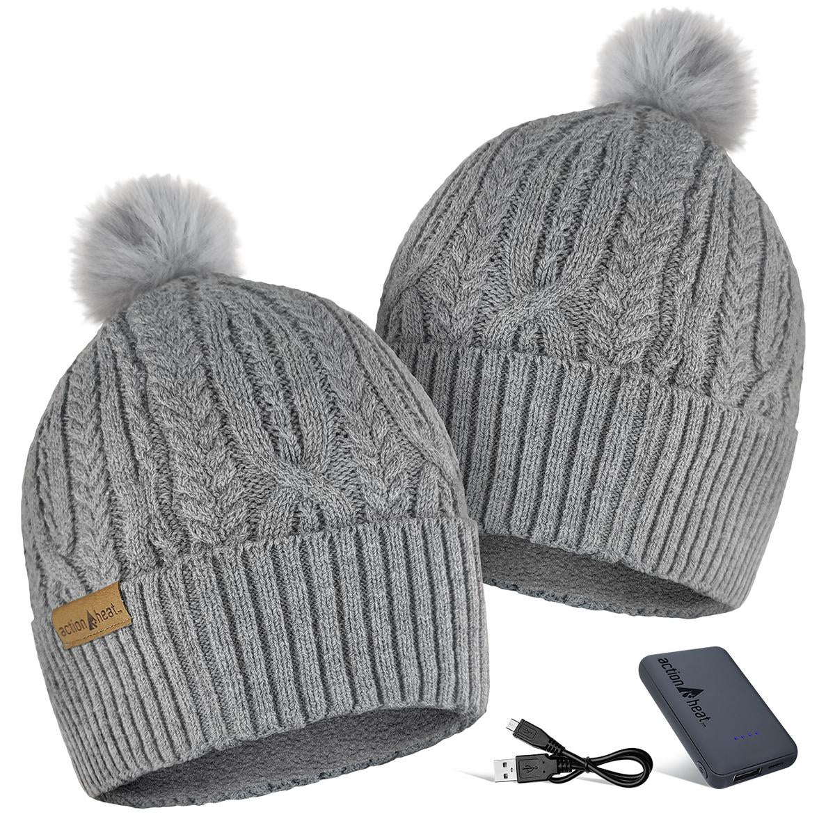 ActionHeat 5V Battery Heated Cable Knit Hat - Back