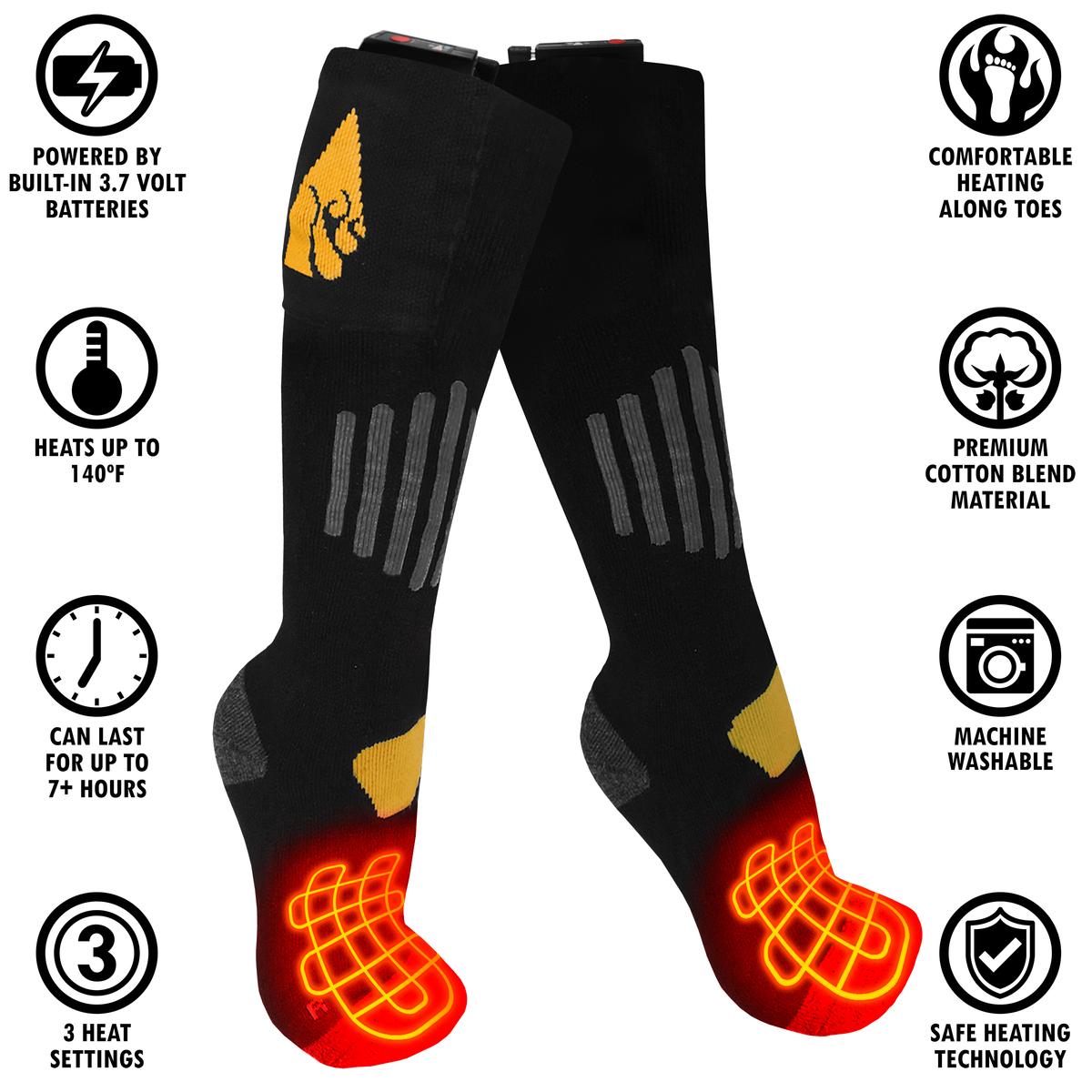 ActionHeat 3V Cotton Rechargeable Battery Heated Socks 1.0 - Info