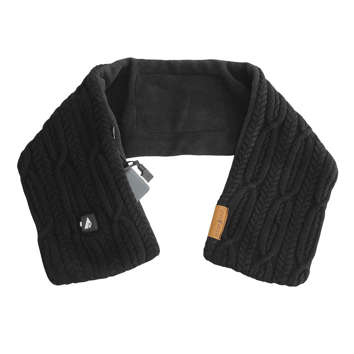 ActionHeat 5V Battery Heated Cable Knit Wrap Scarf - Back