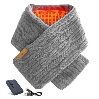 ActionHeat 5V Battery Heated Cable Knit Wrap Scarf - Right