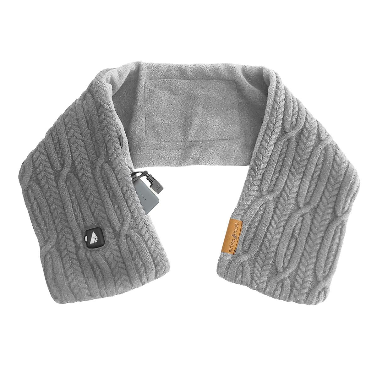 ActionHeat 5V Battery Heated Cable Knit Wrap Scarf - Back
