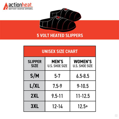 ActionHeat 5V Battery Heated Slippers - Battery