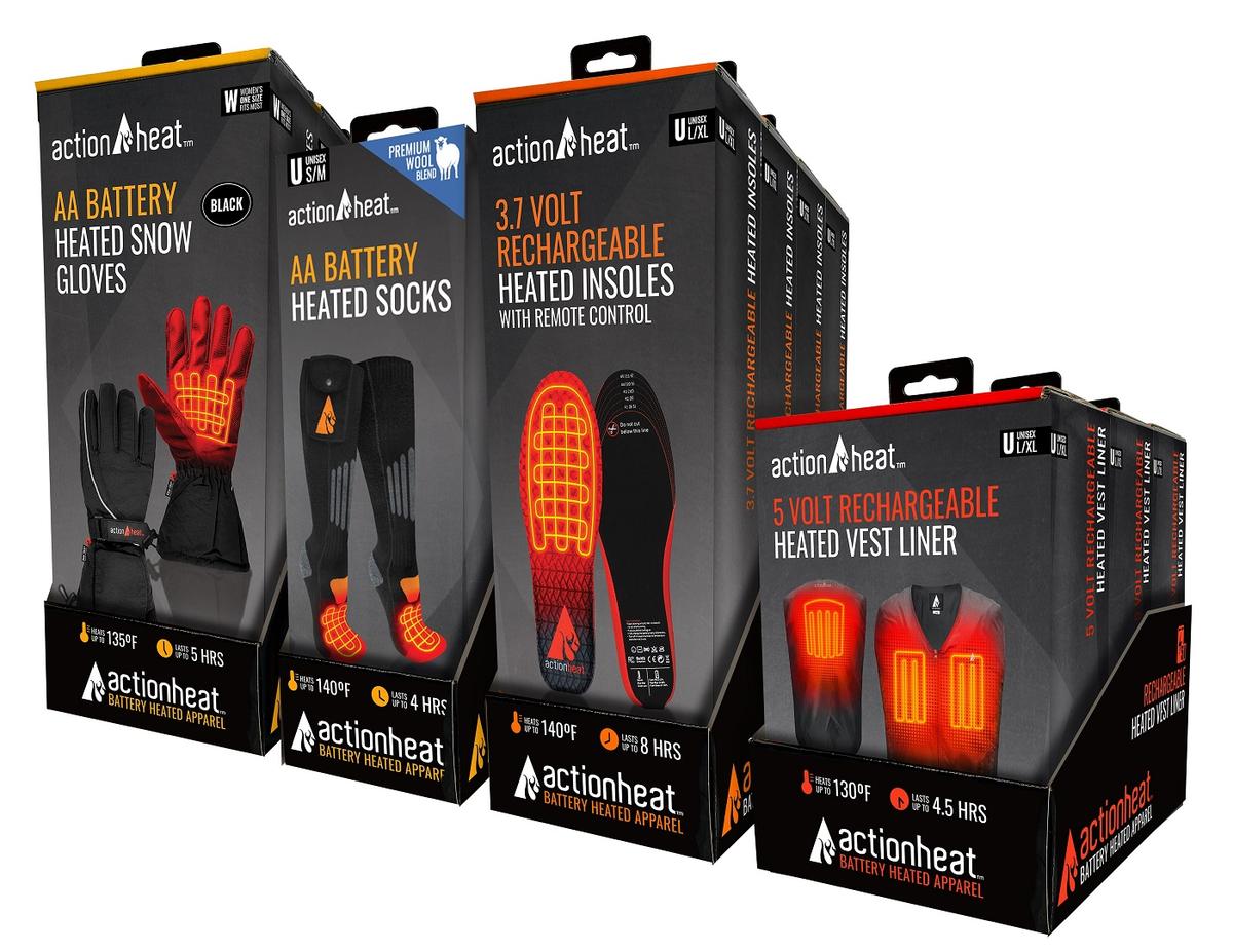 ActionHeat AA Men's Battery Heated Snow Gloves - 3pk PDQ - Back