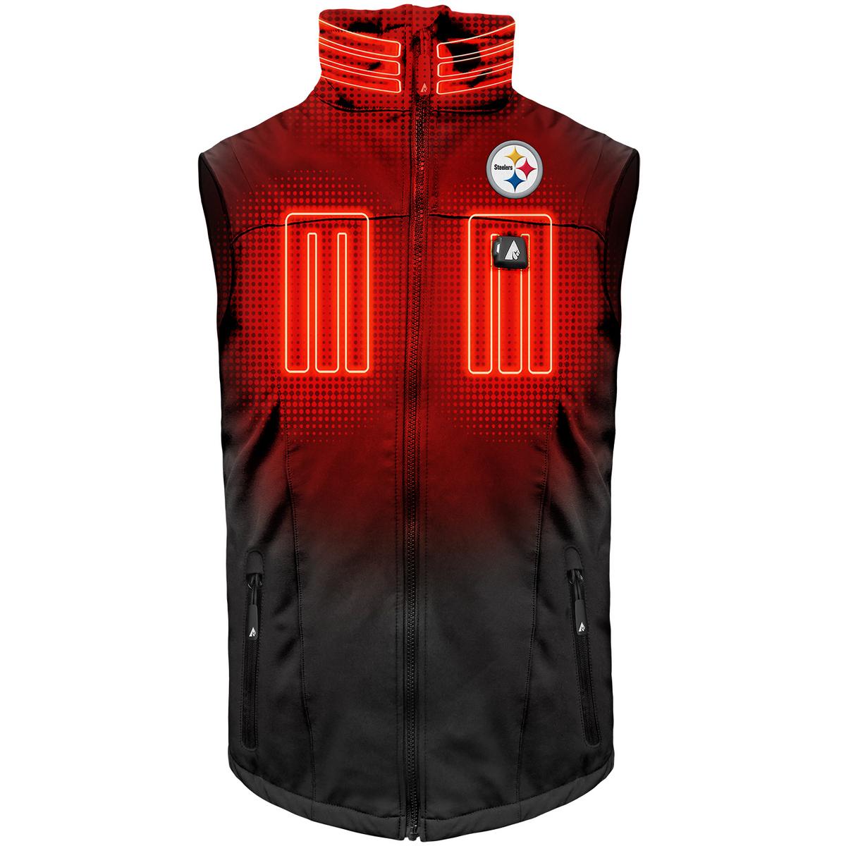 ActionHeat Pittsburgh Steelers 5V Men's Softshell Battery Heated Vest - Front