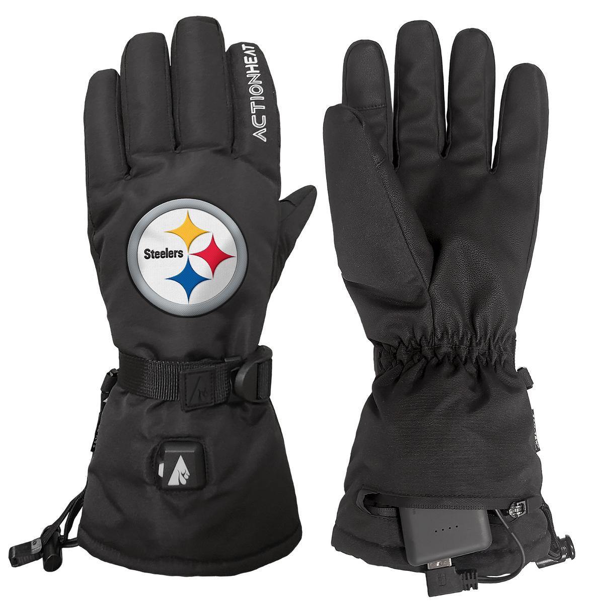 ActionHeat Pittsburgh Steelers 5V Battery Heated Gloves - Heated