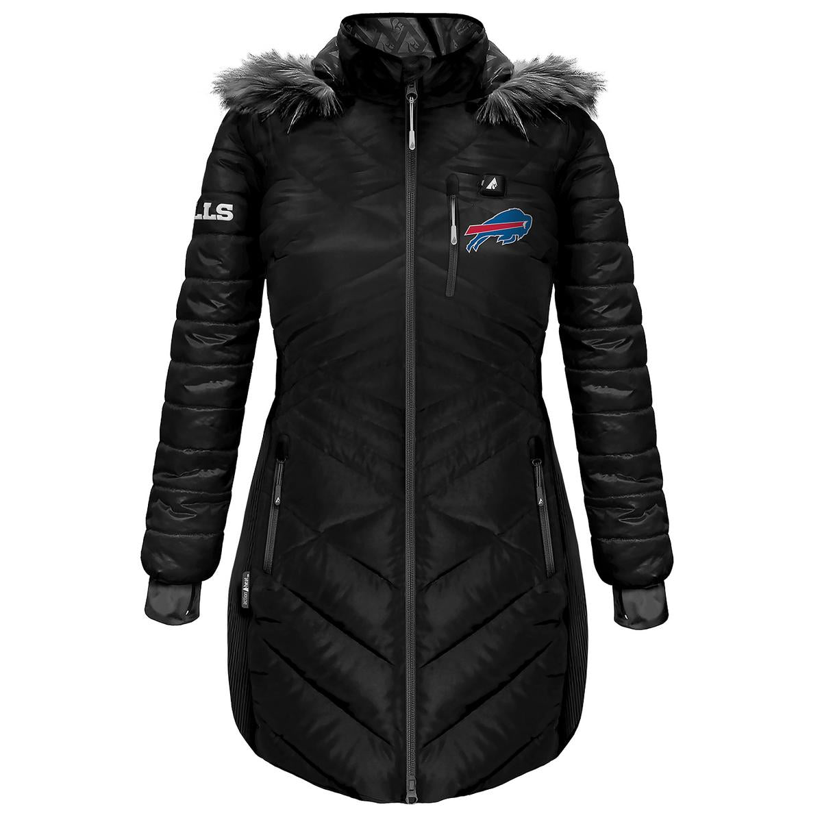 ActionHeat Buffalo Bills 5V Women's Long Puffer Battery Heated Jacket - Heated