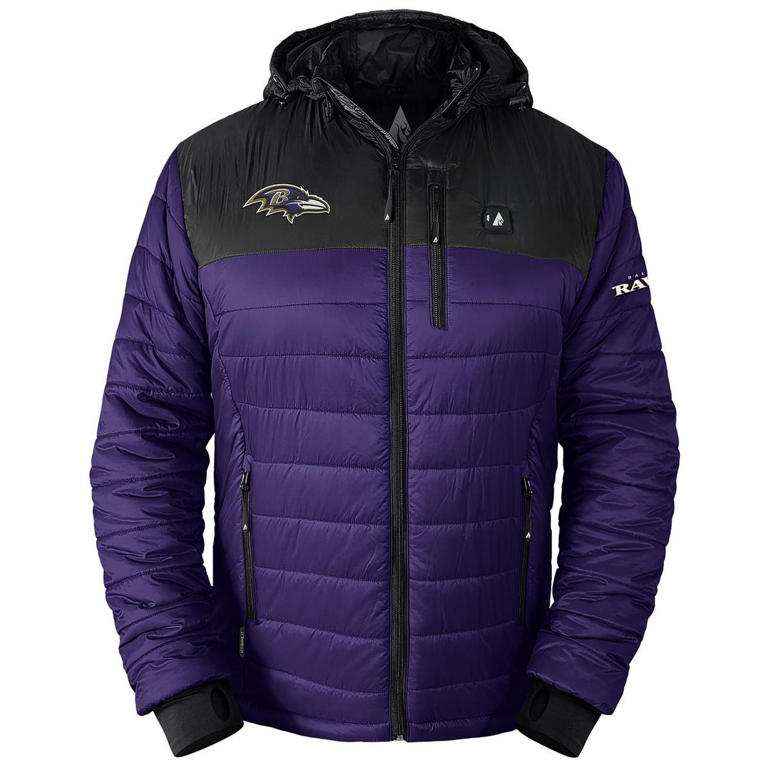 ActionHeat Baltimore Ravens 5V Men's Colorblock Puffer Battery