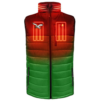 ActionHeat Philadelphia Eagles 5V Men's Colorblock Puffer Battery Heated Vest - Front