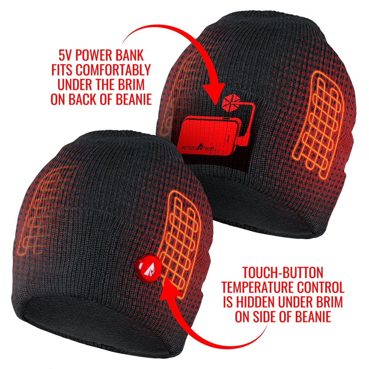 ActionHeat 5V Battery Heated Knit Hat & Gaiter Bundle - Full Set