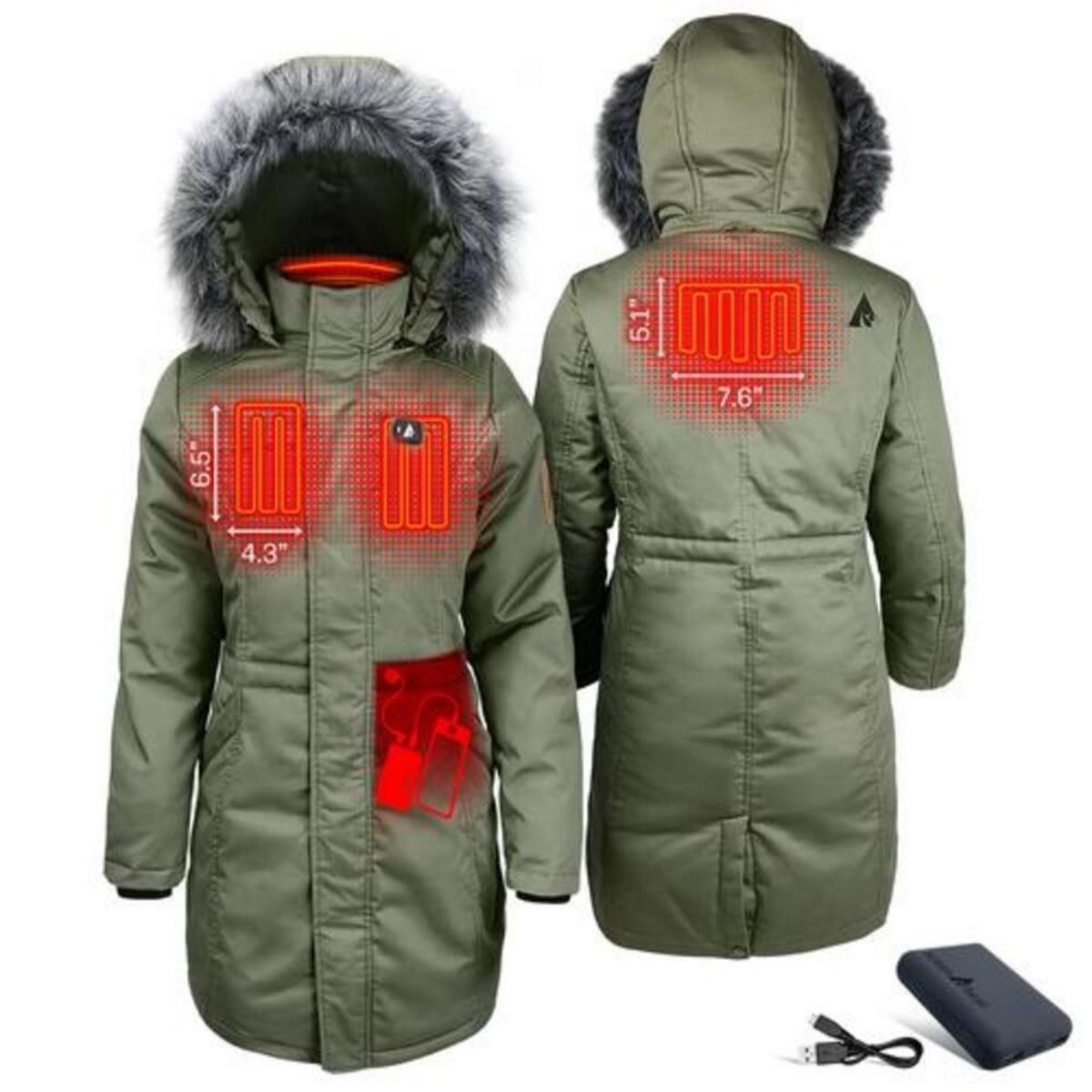 Open Box ActionHeat 5V Women's Battery Heated Parka Jacket - Right