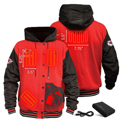 ActionHeat Kansas City Chiefs 5V Battery Heated Varsity Jacket - Back