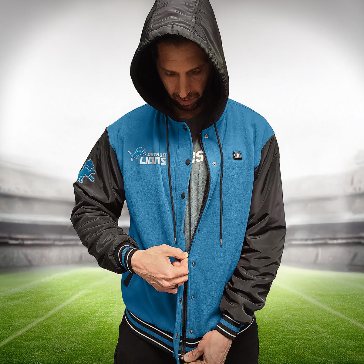 ActionHeat Detroit Lions 5V Battery Heated Varsity Jacket - Info