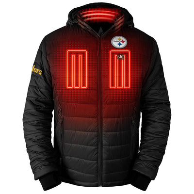 ActionHeat Pittsburgh Steelers 5V Men's Puffer Battery Heated Jacket - Front