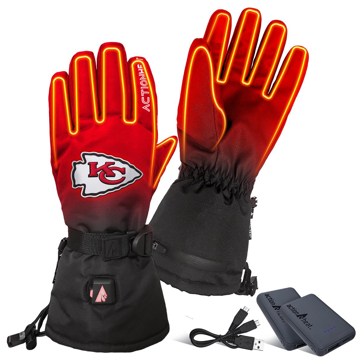 ActionHeat Kansas City Chiefs 5V Battery Heated Gloves - Battery