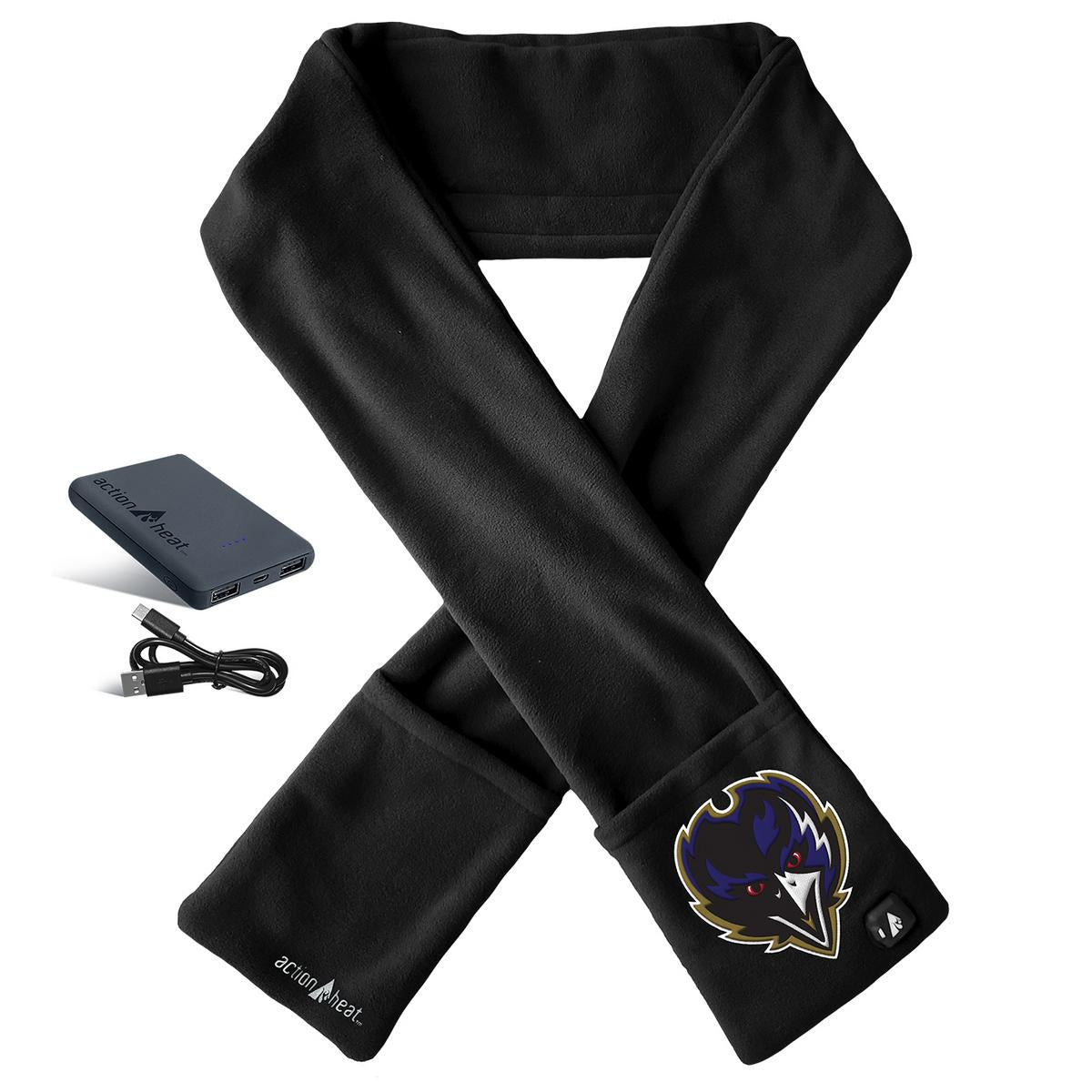 ActionHeat Baltimore Ravens 5V Battery Heated Scarf - Heated