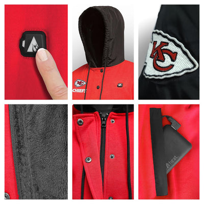 ActionHeat Kansas City Chiefs 5V Battery Heated Varsity Jacket - Battery