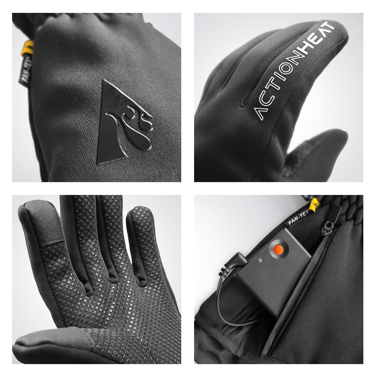 ActionHeat AA Battery-Powered Touch-Screen-Capable Heated Gloves for Men - Battery