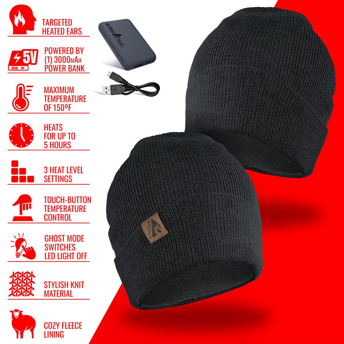 ActionHeat 5V Battery Heated Knit Hat & Gaiter Bundle - Battery