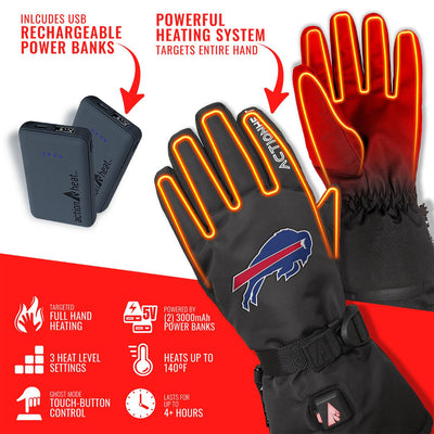 ActionHeat Buffalo Bills 5V Battery Heated Gloves - Back