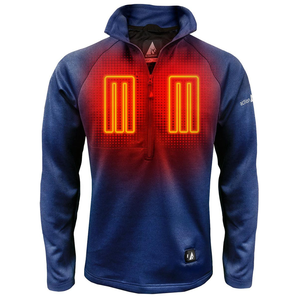 5V ' s 1 2 Zip Pullover Battery Heated Shirt
