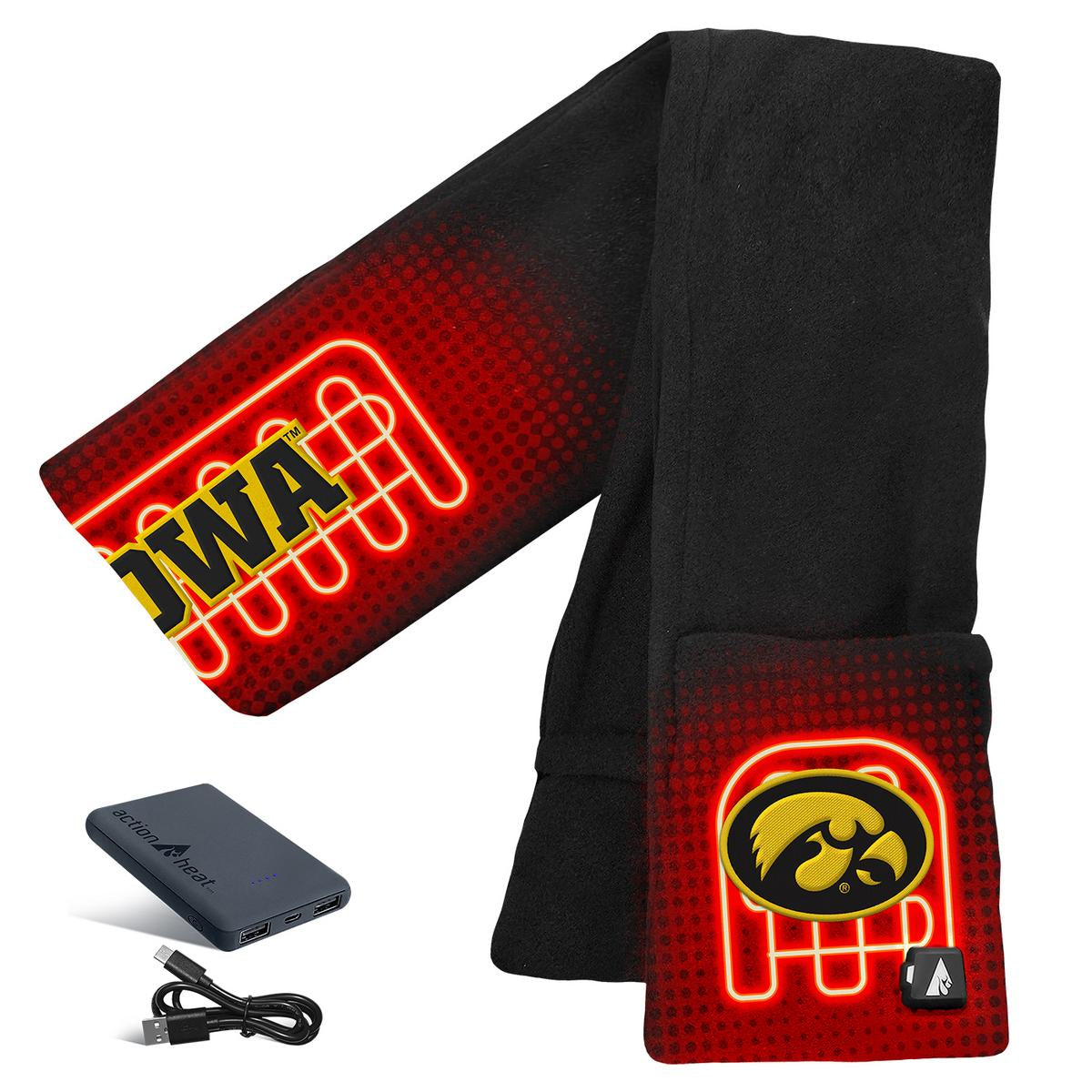 ActionHeat Iowa Hawkeyes 5V Battery Heated Scarf - Back