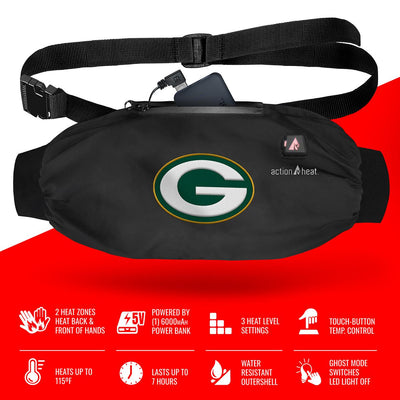 ActionHeat Green Bay Packers 5V Battery Heated Hand Muff - Full Set