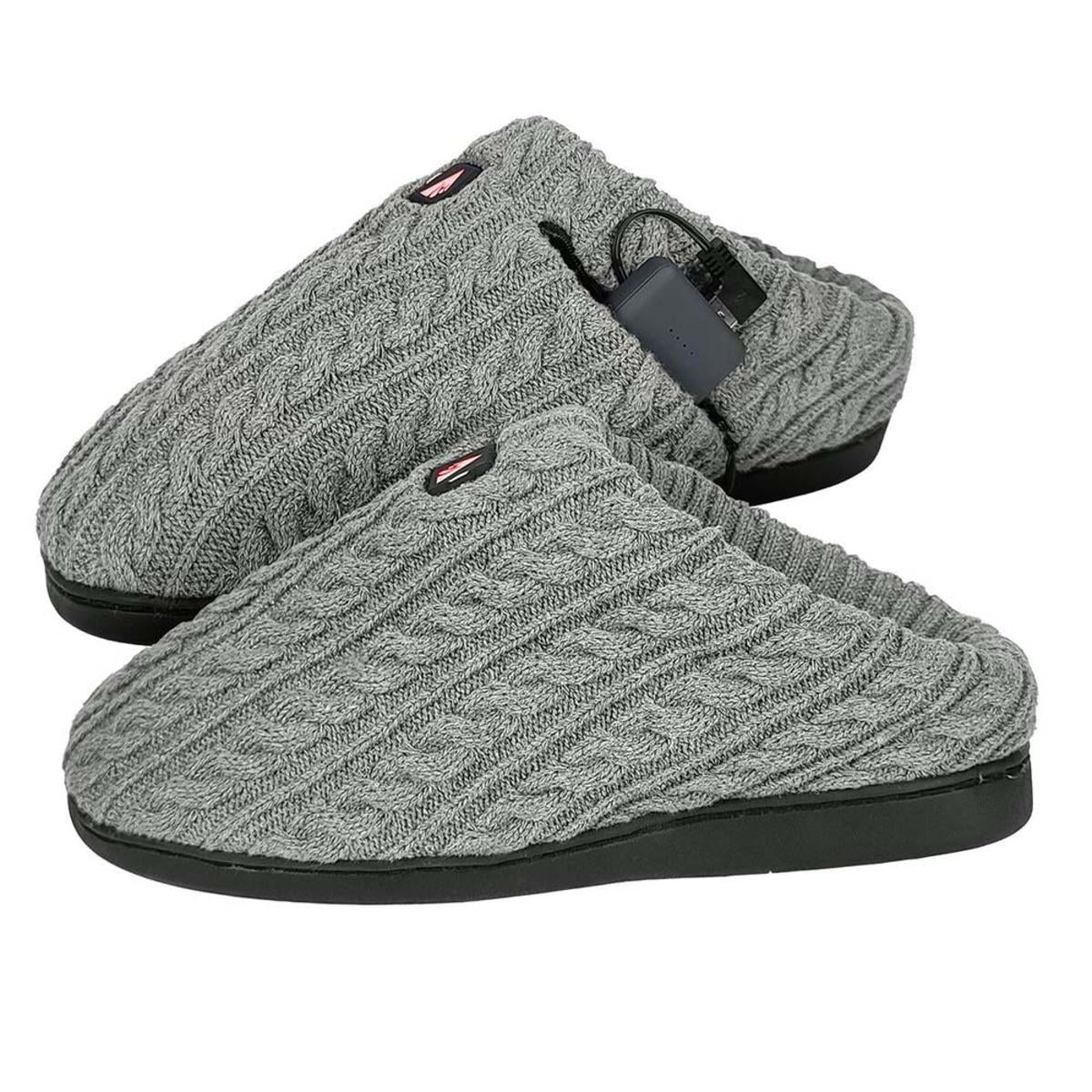 Open Box ActionHeat 5V Battery Heated Cable Knit Slippers - Heated