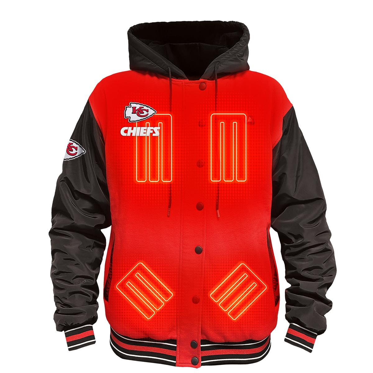 ActionHeat Kansas City Chiefs 5V Battery Heated Varsity Jacket - Front