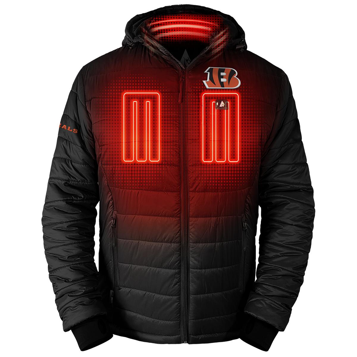 ActionHeat Cincinnati Bengals 5V Men's Puffer Battery Heated Jacket - Front