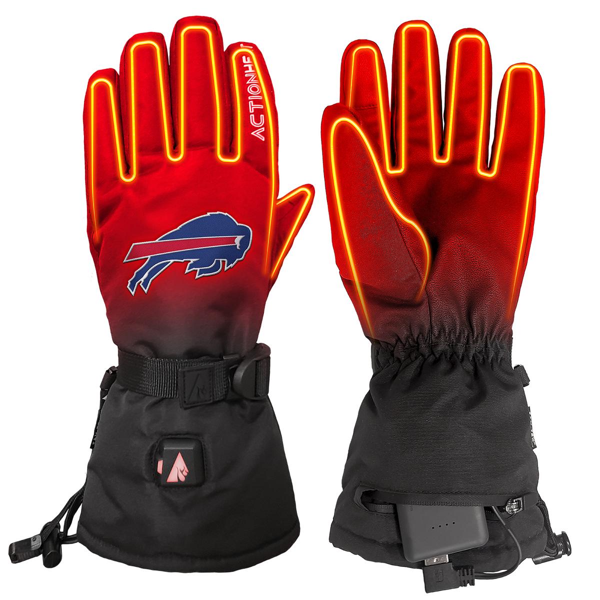 ActionHeat Buffalo Bills 5V Battery Heated Gloves - Front
