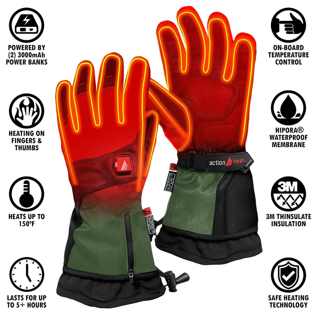 heated bicycle gloves ActionHeat 5V Men's Premium Heated Gloves