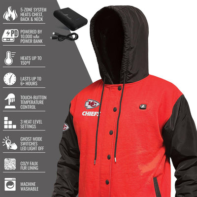 ActionHeat Kansas City Chiefs 5V Battery Heated Varsity Jacket - Full Set