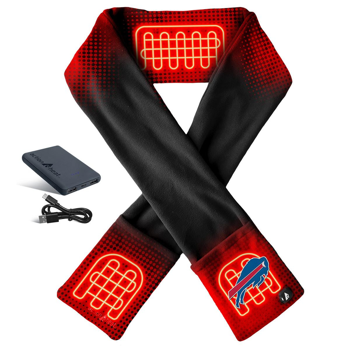 ActionHeat Buffalo Bills 5V Battery Heated Scarf - Front