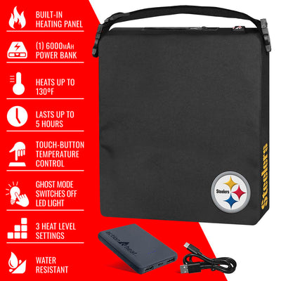 ActionHeat Pittsburgh Steelers 5V Battery Heated Seat Cushion - Full Set