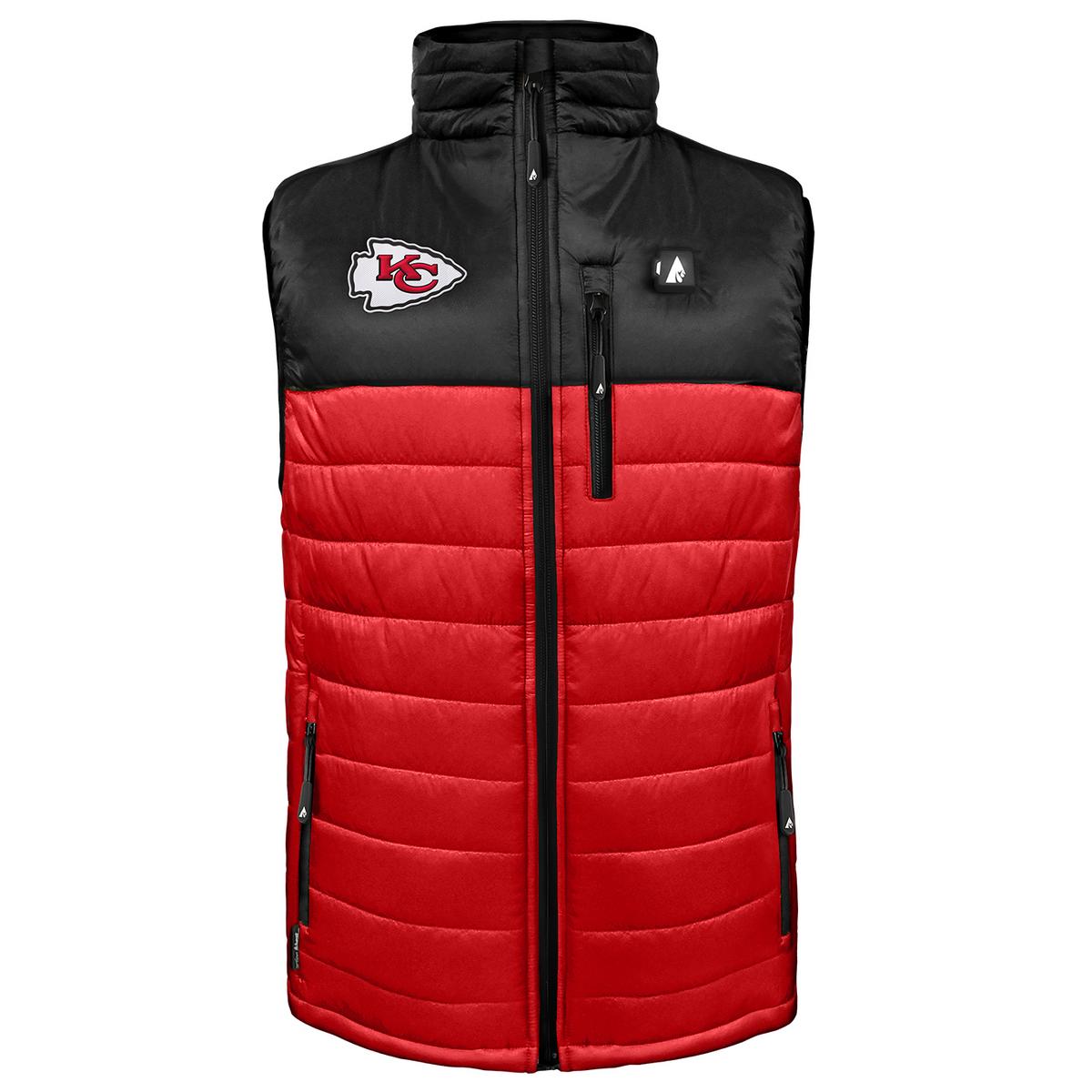 ActionHeat Kansas City Chiefs 5V Men's Colorblock Puffer Battery Heated Vest - Heated