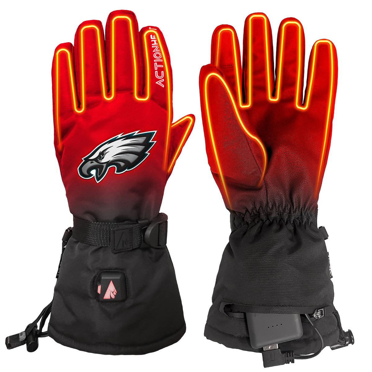 ActionHeat Philadelphia Eagles 5V Battery Heated Gloves - Front