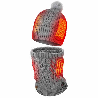 ActionHeat 5V Battery Heated Cable Knit Hat & Gaiter Bundle - Heated