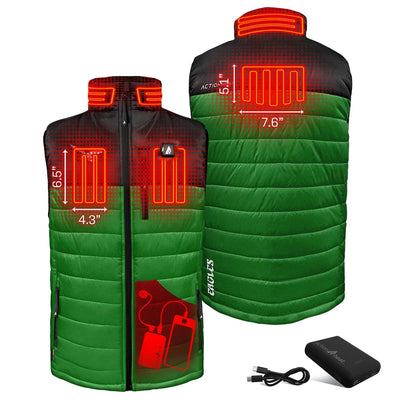 ActionHeat Philadelphia Eagles 5V Men's Colorblock Puffer Battery Heated Vest - Back