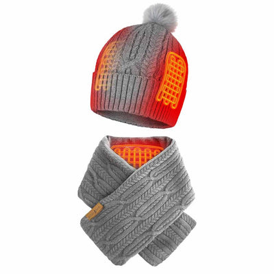 ActionHeat 5V Battery Heated Cable Knit Hat & Scarf Bundle - Heated