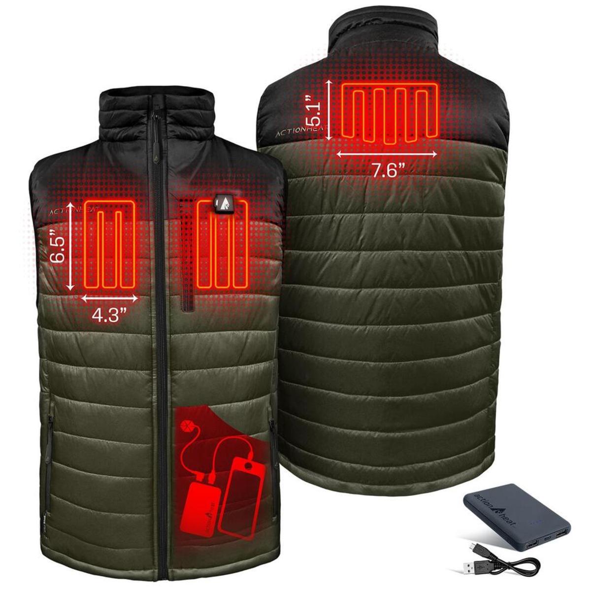 Open Box ActionHeat 5V Men's Pocono Insulated Puffer Heated Vest - Back