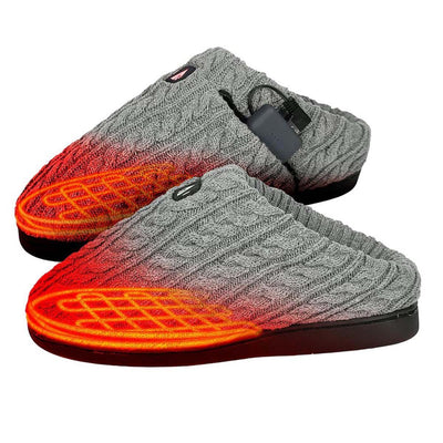 Open Box ActionHeat 5V Battery Heated Cable Knit Slippers - Front