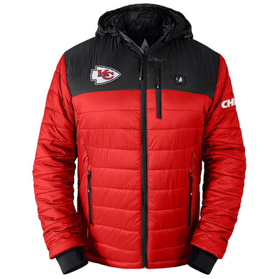 ActionHeat Kansas City Chiefs 5V Men's Colorblock Puffer Battery Heated Jacket - Heated