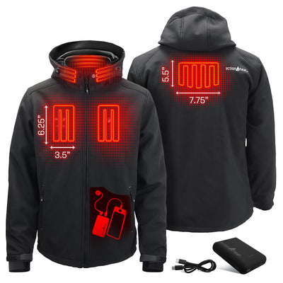 ActionHeat New Orleans Saints 5V Men's Softshell Battery Heated Jacket - Back